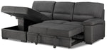 Tessaro Pop-Up Sofa Bed with Left-Facing Chaise - Charcoal