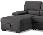 Tessaro Pop-Up Sofa Bed with Left-Facing Chaise - Charcoal