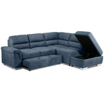Simone 3-Piece Sectional with Left-Facing Pop-Up Bed - Blue