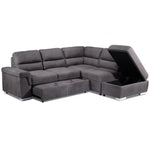 Simone 3-Piece Sectional with Left-Facing Pop-Up Bed - Charcoal