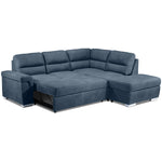 Simone 3-Piece Sectional with Left-Facing Pop-Up Bed - Blue