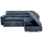 Simone 3-Piece Sectional with Left-Facing Pop-Up Bed - Blue