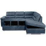 Simone 3-Piece Sectional with Left-Facing Pop-Up Bed - Blue