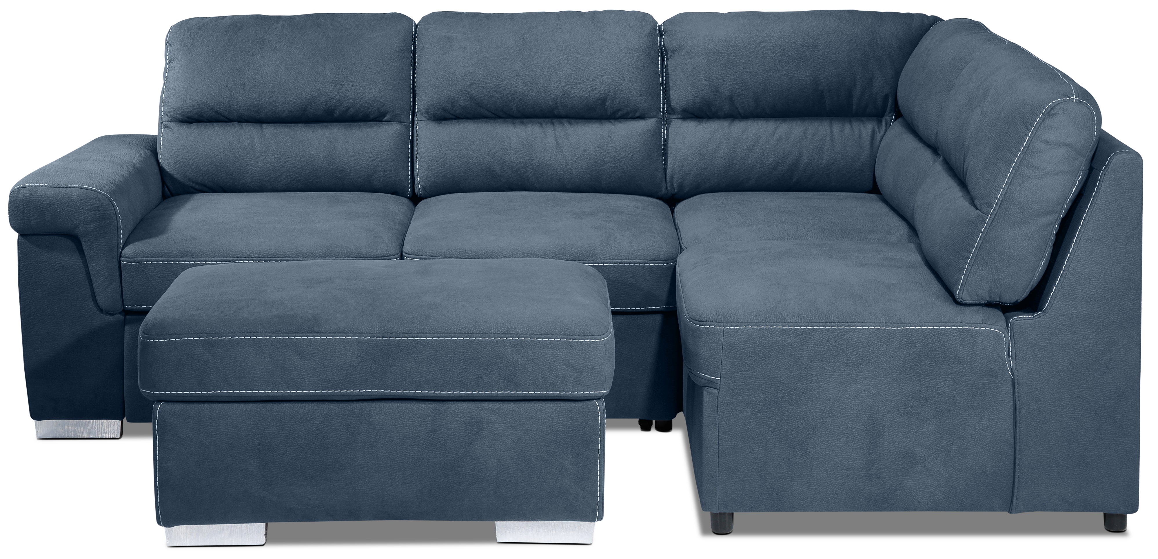 Simone 3-Piece Sectional with Left-Facing Pop-Up Bed - Blue