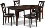 Lauren 5-Piece Dining Set - Dark Brown, Brown