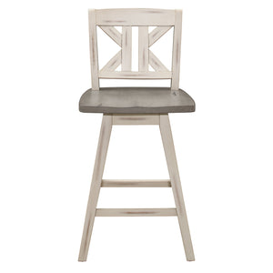 Willie Bar Height Stool - White, Grey