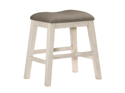 Timbre Counter Height Stool - Antique White and Brown