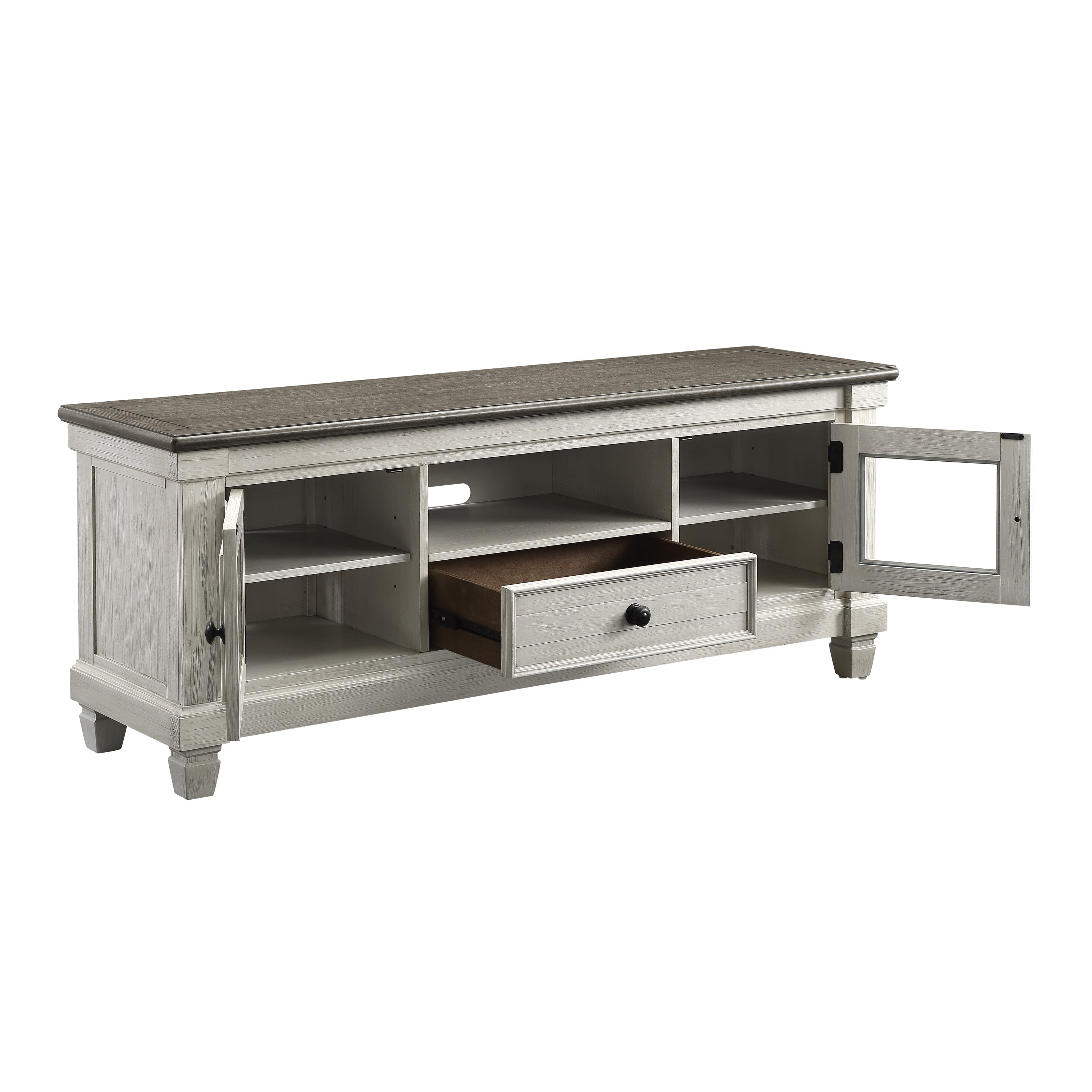 Antique white shop tv stand