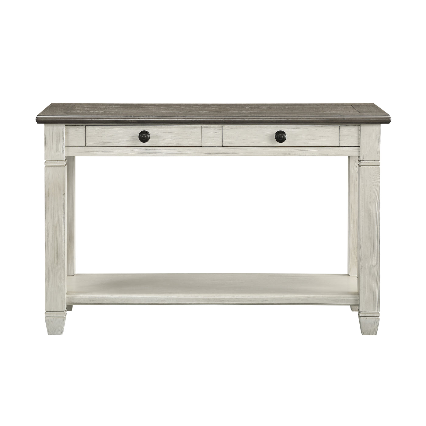 Harold Sofa Table - Antique White and Brown