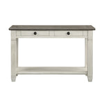 Harold 48" Sofa Table - Antique White and Brown