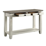 Harold Sofa Table - Antique White and Brown