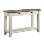 Harold 48" Sofa Table - Antique White and Brown