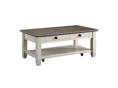 Harold Coffee Table - Antique White and Brown