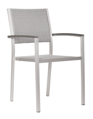 Campania Outdoor Dining Arm Chair - Silver - Set of 2