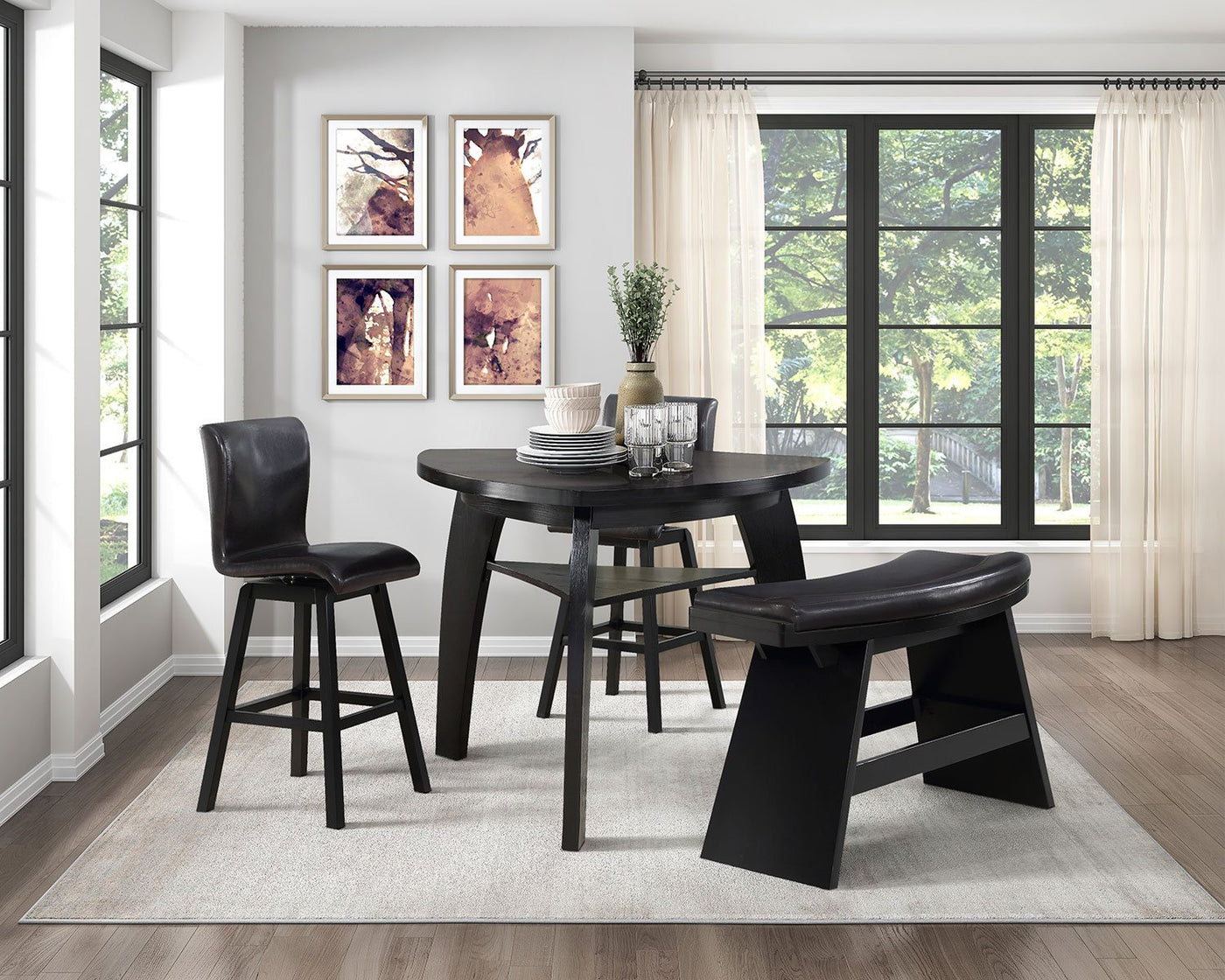 Hillshaw Bar Height Dining Table - Dark Brown