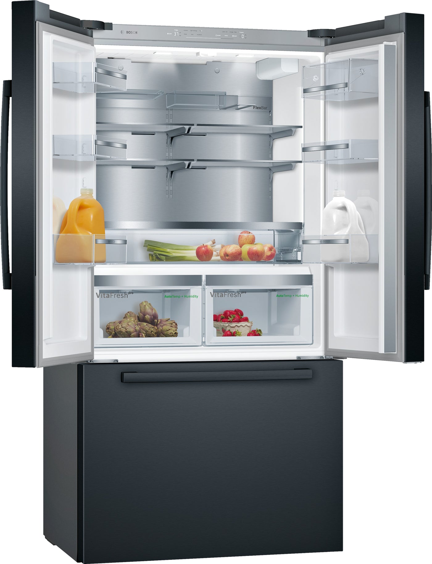 Bosch 800 Series Black Stainless Steel Counter-Depth French Door Refrigerator - B36CT80SNB