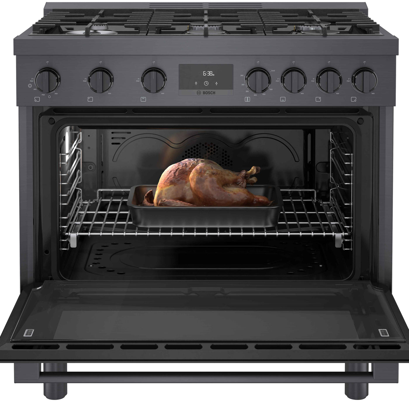 Bosch 36" Industrial Style Gas Range Black Stainless Steel - HGS8645UC