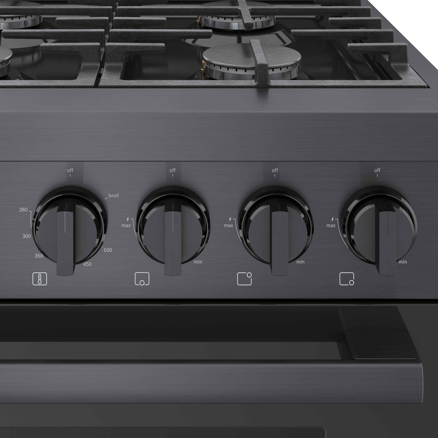 Bosch 36" Industrial Style Gas Range Black Stainless Steel - HGS8645UC