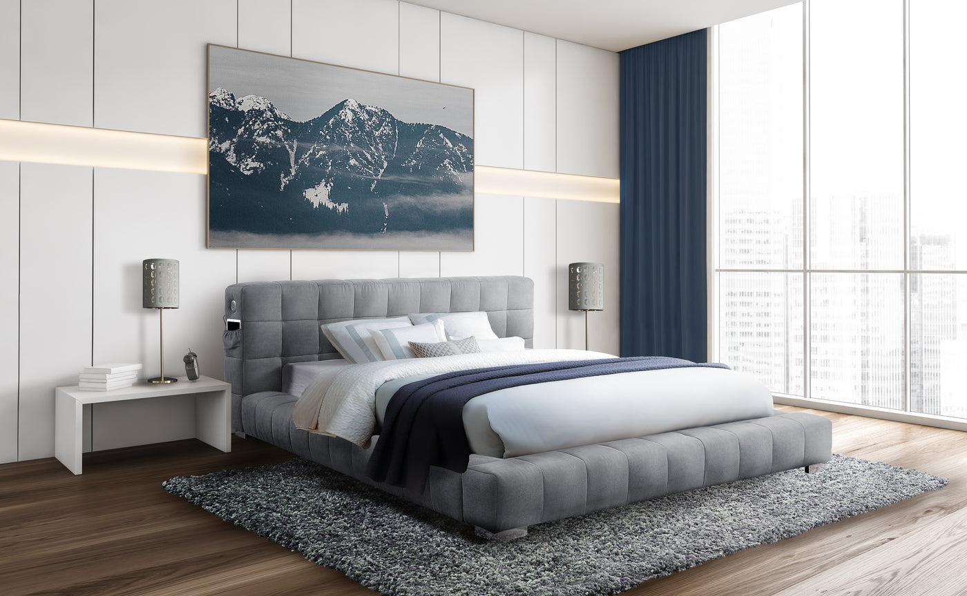 Modena 3-Piece Queen Bed - Grey