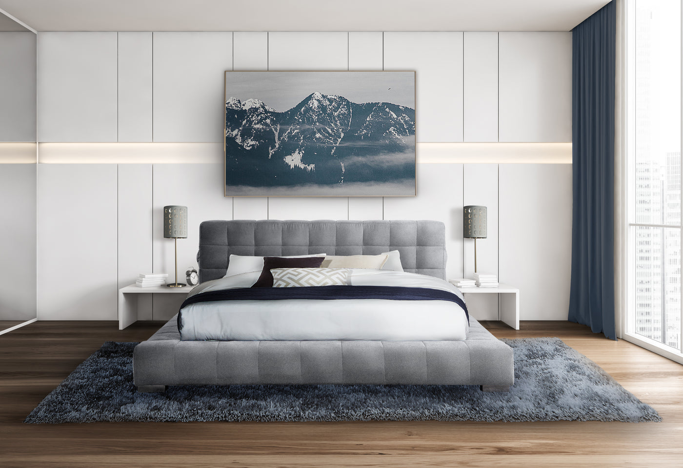 Modena 3-Piece Queen Bed - Grey