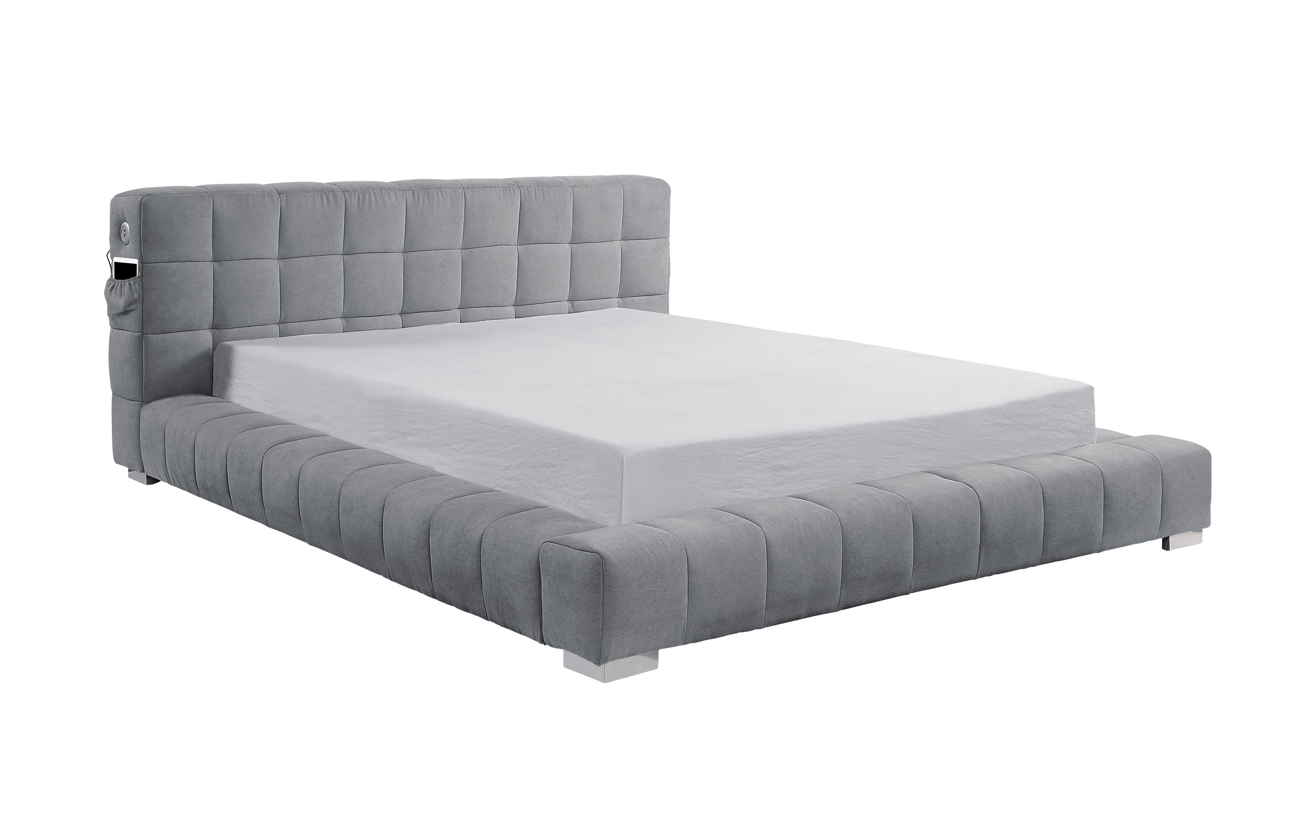 Modena upholstered low top profile platform bed