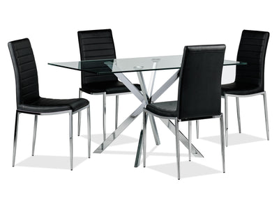 Darron 5-Piece Dining Set - Black