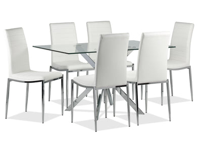 Darron 7-Piece Dining Table Set - White
