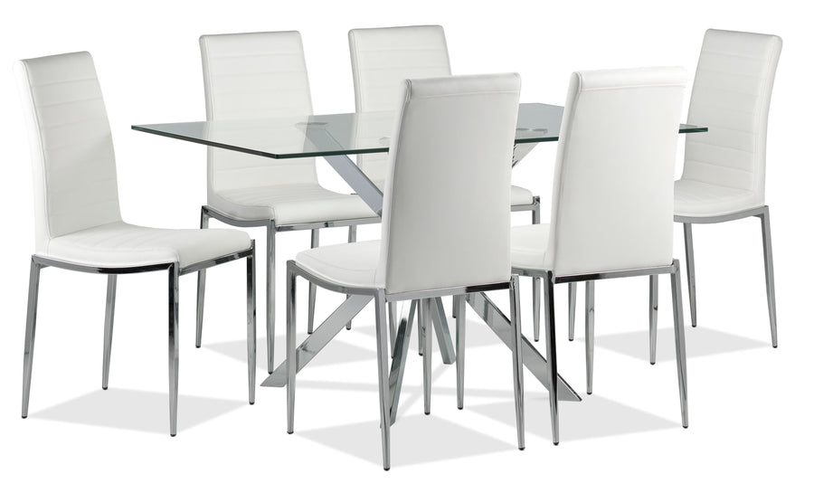 Darron 7-Piece Dining Table Set - White