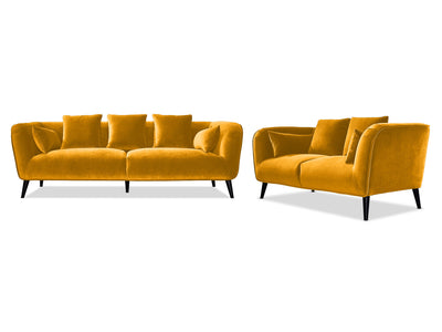 Maja Sofa and Loveseat Set - Yellow