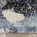 Easterly 7'10" X 10'6" Uneven Stamps Rug - Cream Blue Grey  Area Rug