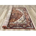 Satara 5'3" X 7'7" Classic Border Rug - Red Cream  Area Rug