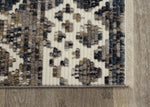 Natick 5'3" X 7'7" Tribal Rug - Beige Blue  Area Rug