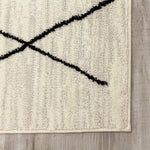 Meridian 5'3" X 7'7" Pen-drawn Trellis Lines Rug - Cream Area Rug