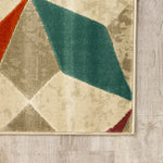 Brille Diamond Checkerboard Area Rug- 5' X 8' - Multi-Colour