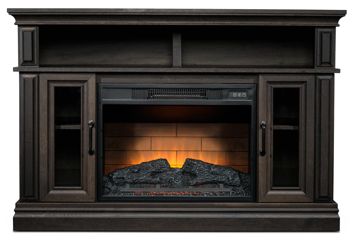 Samuel Fireplace TV Stand - Beige Brown Oak