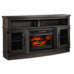 Jacob Fireplace TV Stand - Chocolate Oak