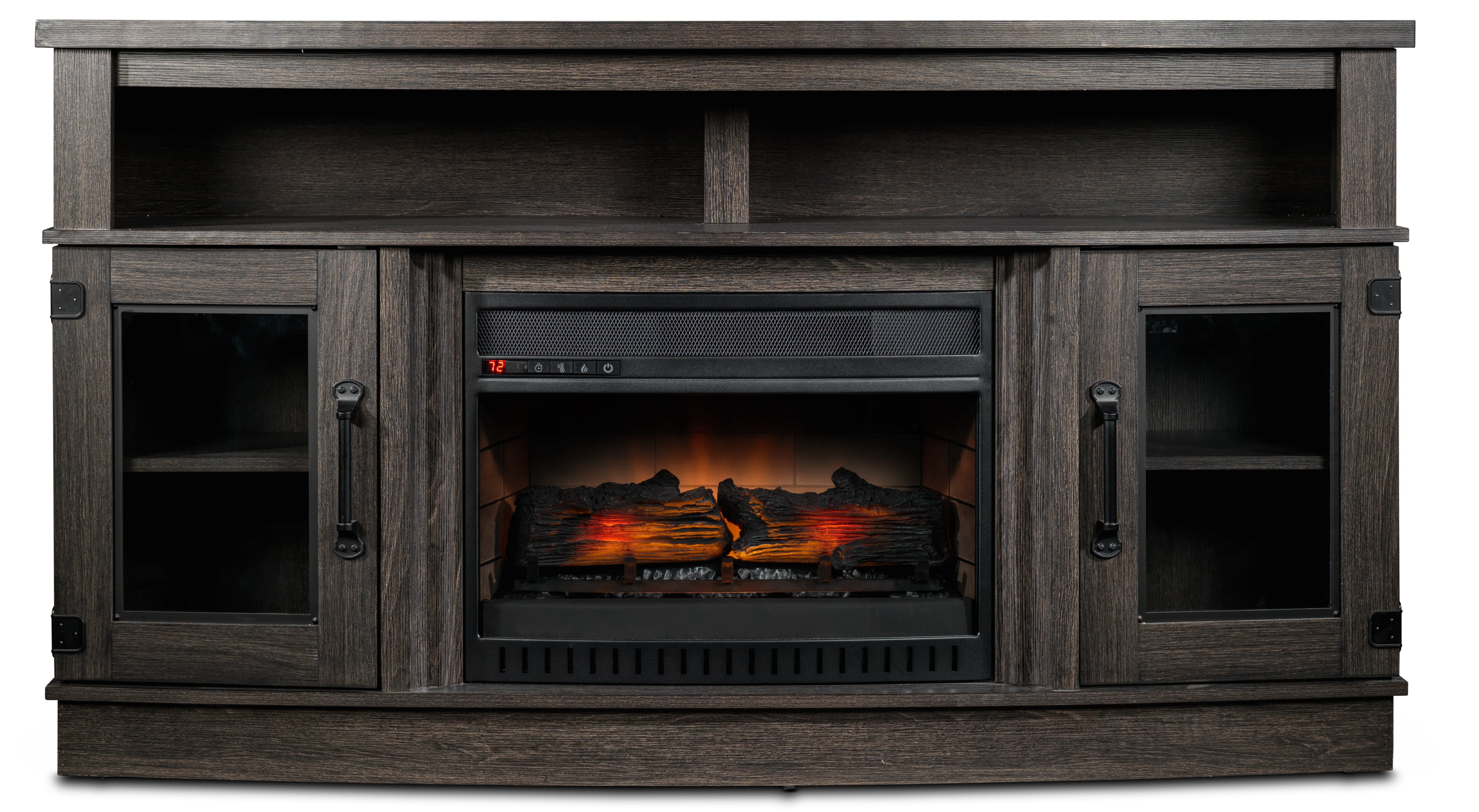 Jacob Fireplace TV Stand - Chocolate Oak