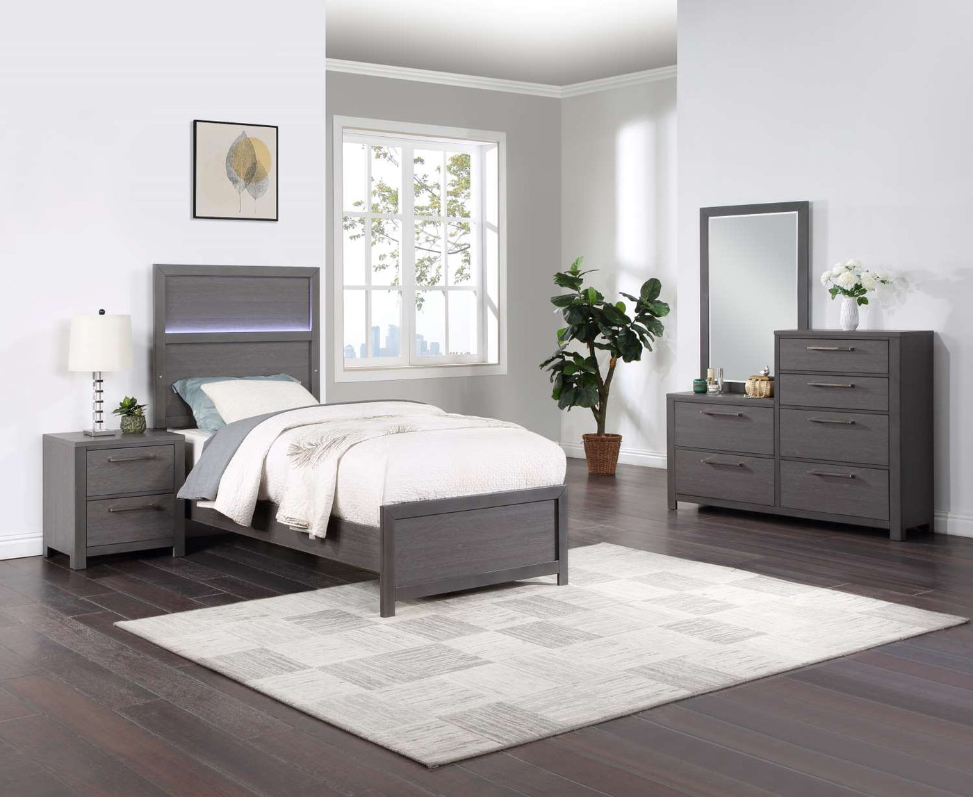 Westpoint 6-Piece Twin Bedroom Package - Weathered Grey