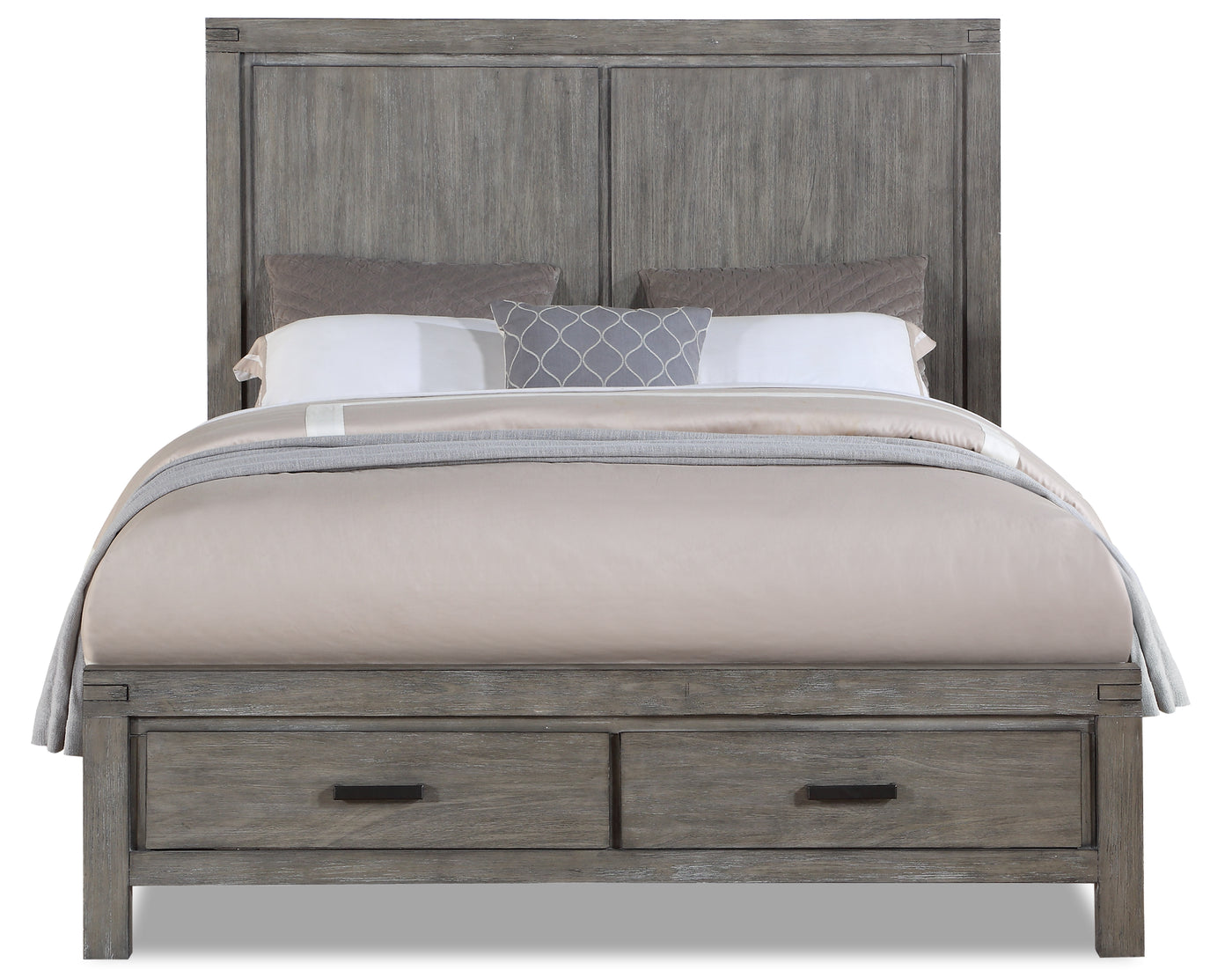 Copeland 3-Piece Queen Storage Bed - Wire-Brushed Grey