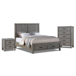 Copeland 5-Piece Queen Storage Bedroom Package - Wire-Brushed Grey