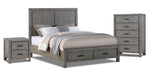Copeland 5-Piece Queen Storage Bedroom Package - Wire-Brushed Grey