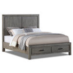 Copeland 6-Piece Queen Storage Bedroom Package - Wire-Brushed Grey