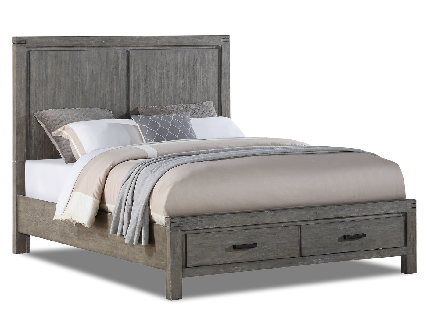 Copeland 6-Piece Queen Storage Bedroom Package - Wire-Brushed Grey