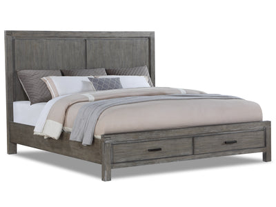 Copeland 3-Piece King Storage Bed - Wire-Brushed Grey