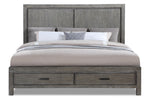 Copeland 3-Piece King Storage Bed - Wire-Brushed Grey