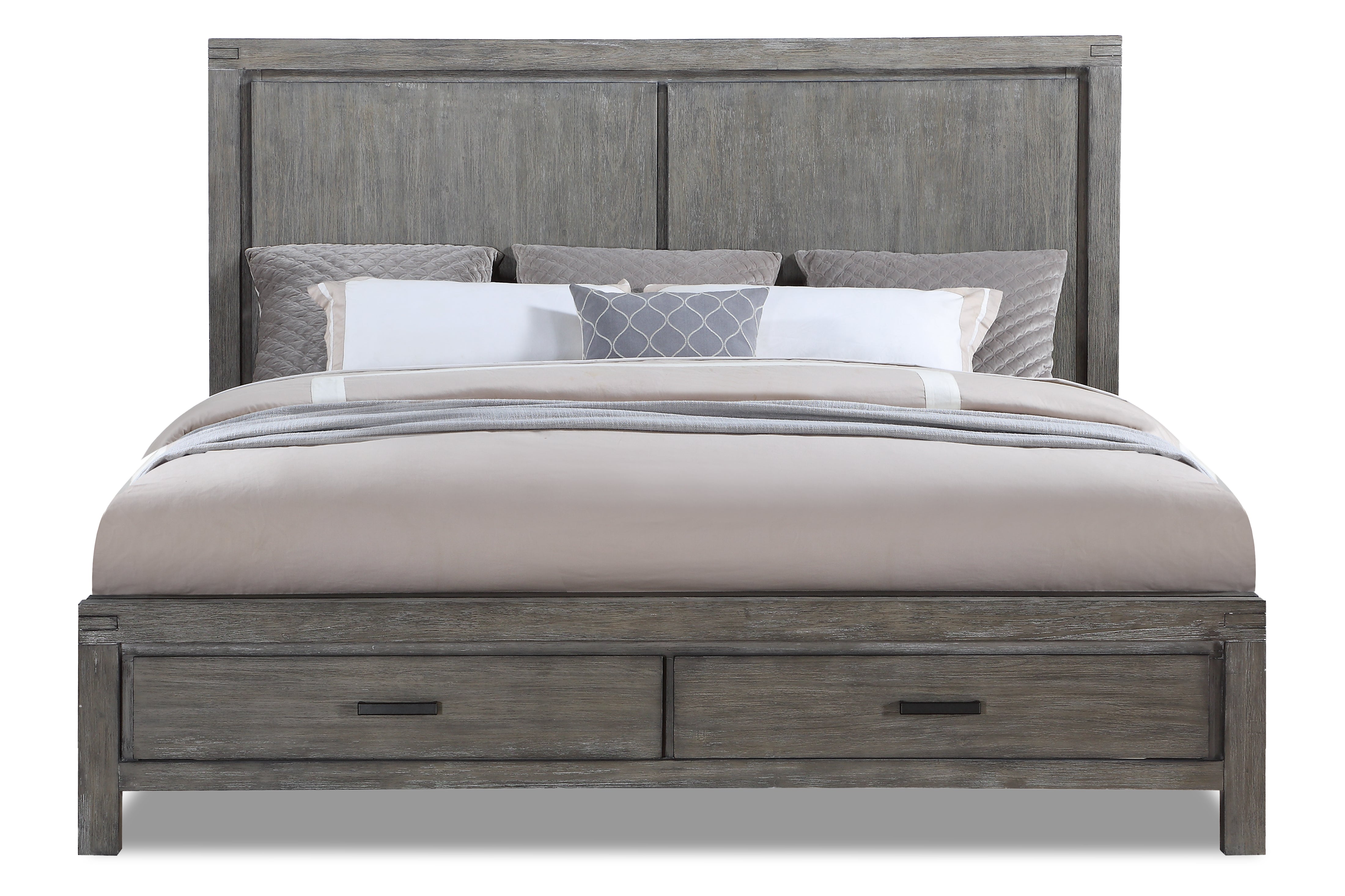 Copeland 6-Piece King Storage Bedroom Package - Wire-Brushed Grey