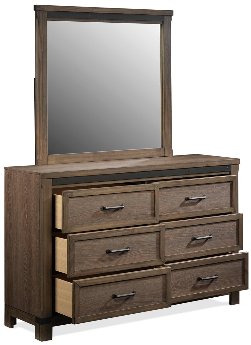 Rossco Mirror - Rustic Oak | Leon's