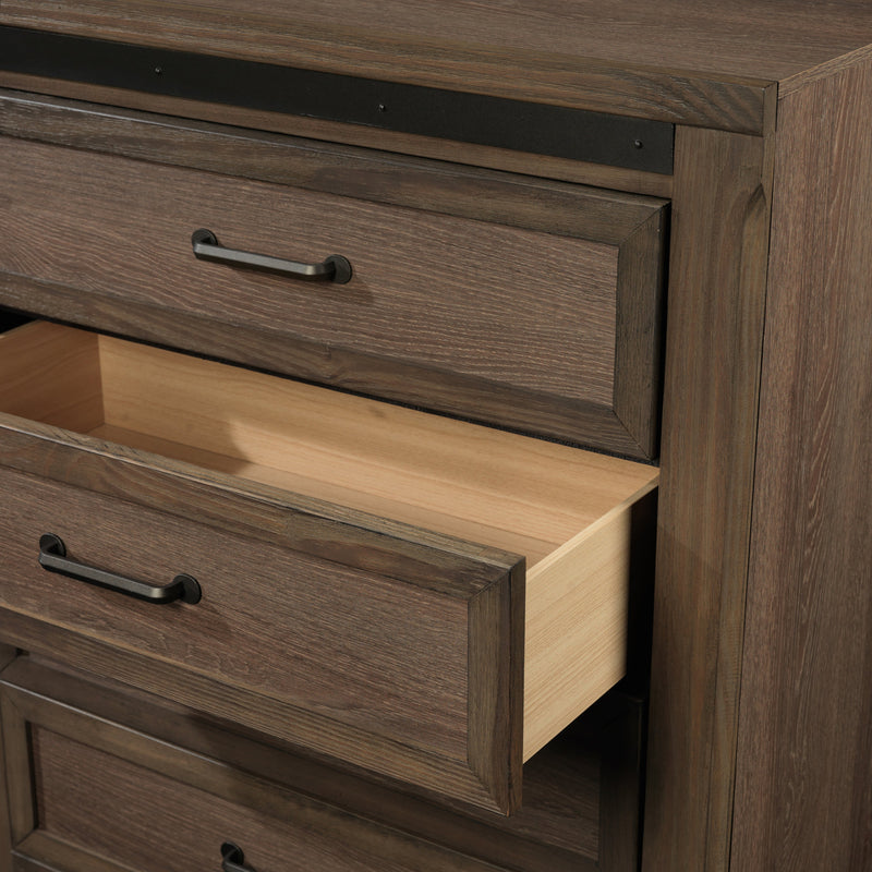 Rossco 5-Drawer Chest - Rustic Oak | Leon's