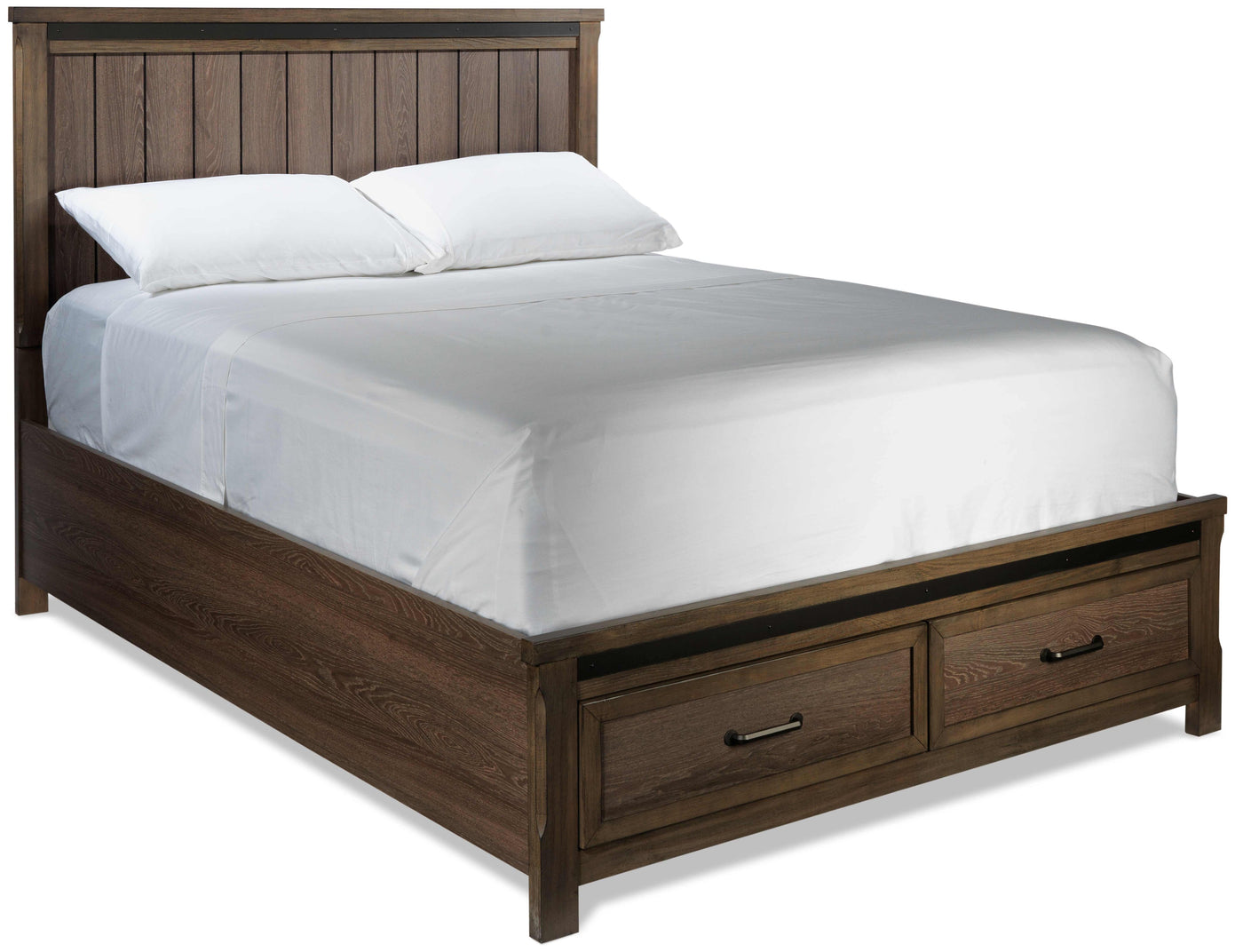 Rossco 3-Piece King Storage Bed - Rustic Oak