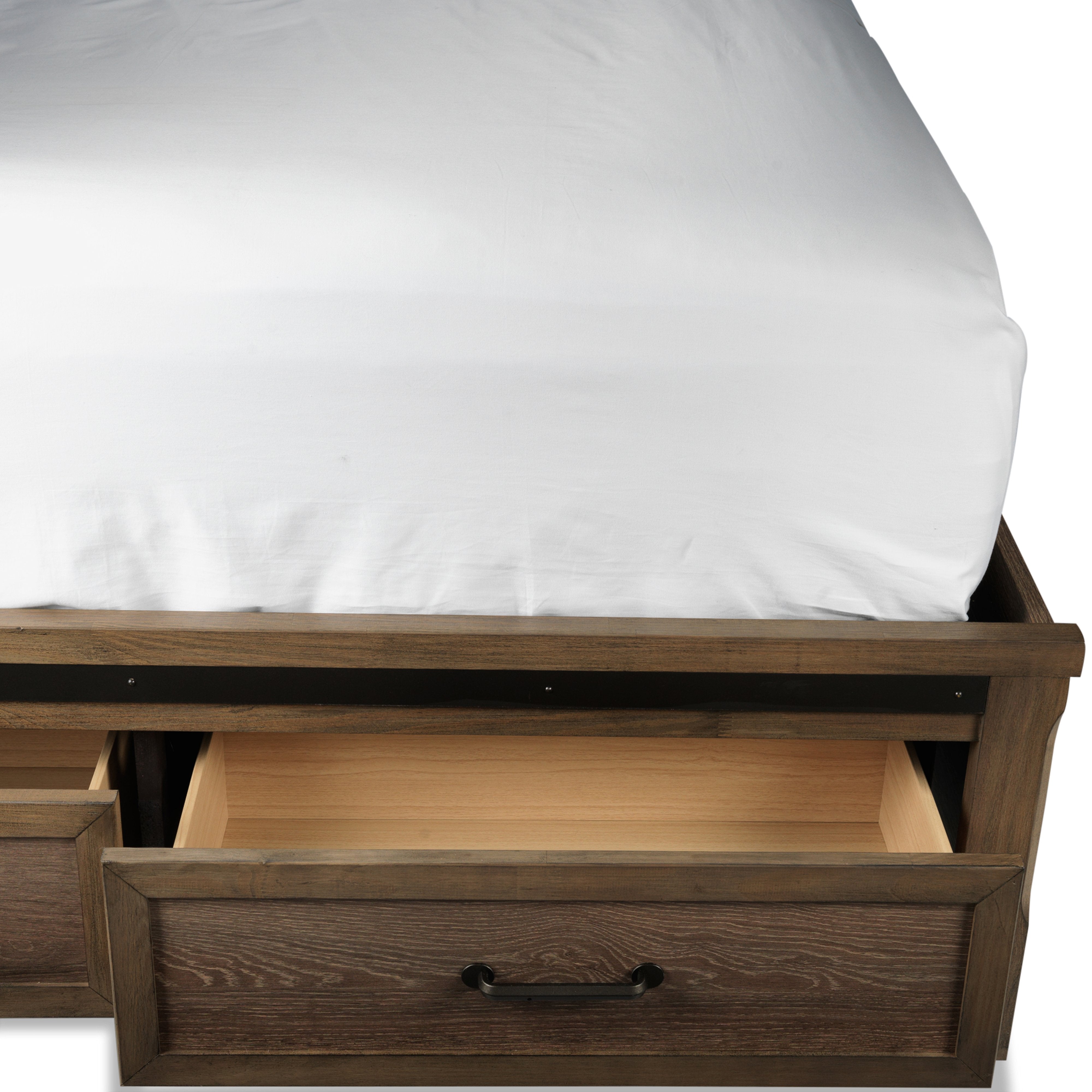 Rossco 3-Piece King Storage Bed - Rustic Oak
